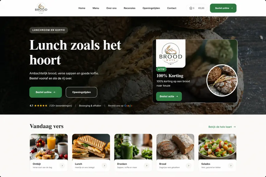 Voorbeeld van een website van Websolv