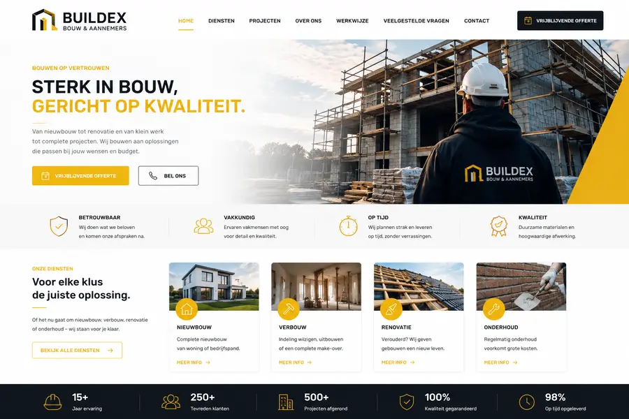 Website laten maken voor aannemers - voorbeeld door Websolv