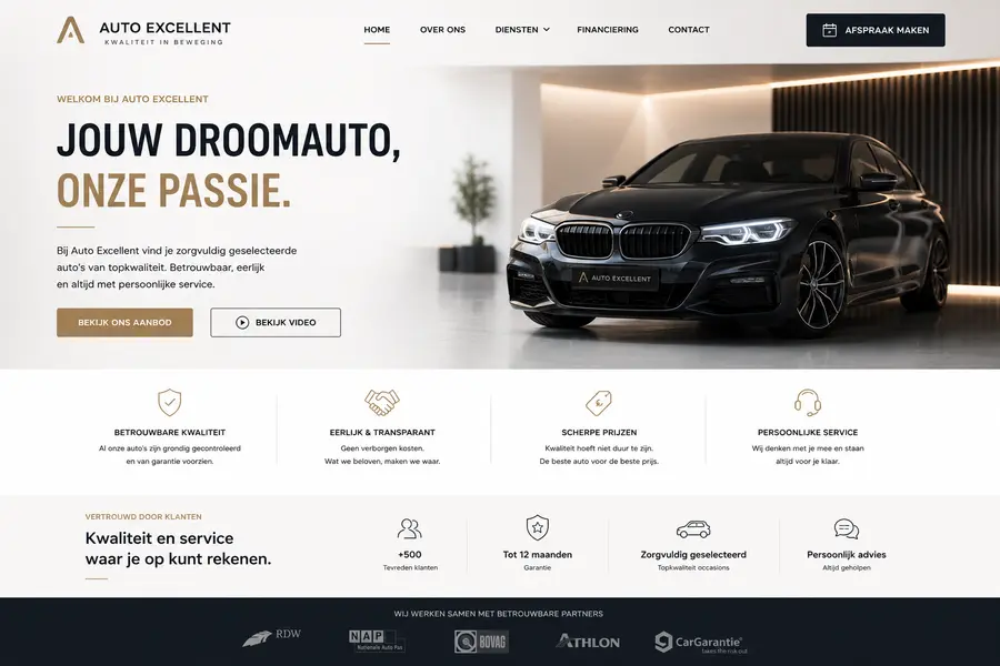 Website laten maken voor autobedrijven - voorbeeld door Websolv