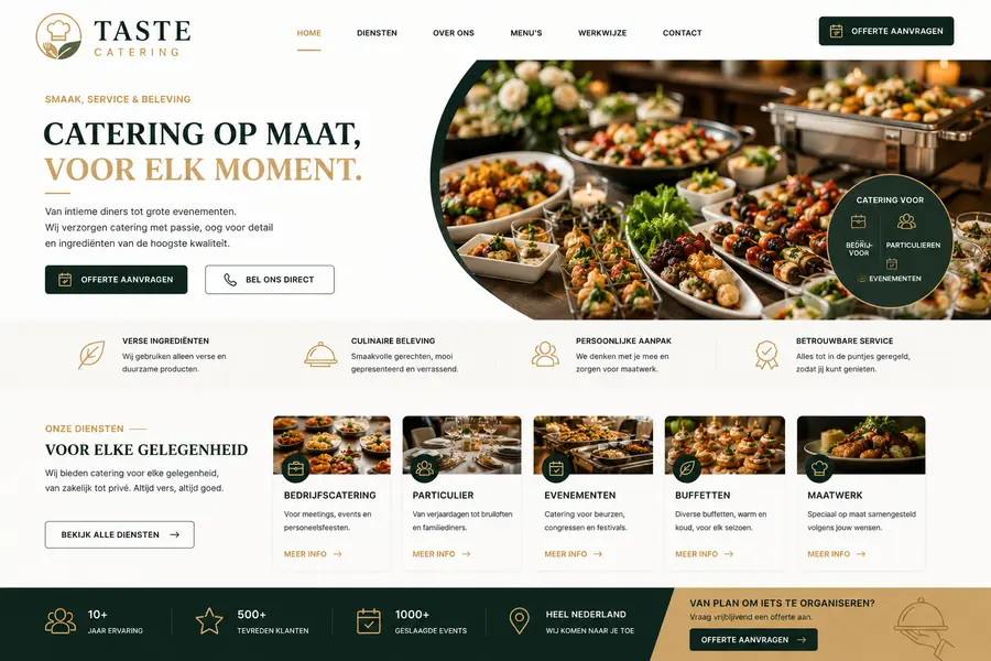 Website laten maken voor catering - voorbeeld door Websolv