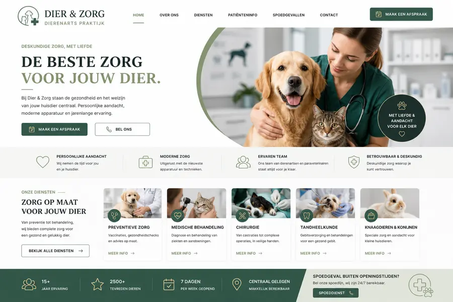 Website laten maken voor dierenartsen - voorbeeld door Websolv