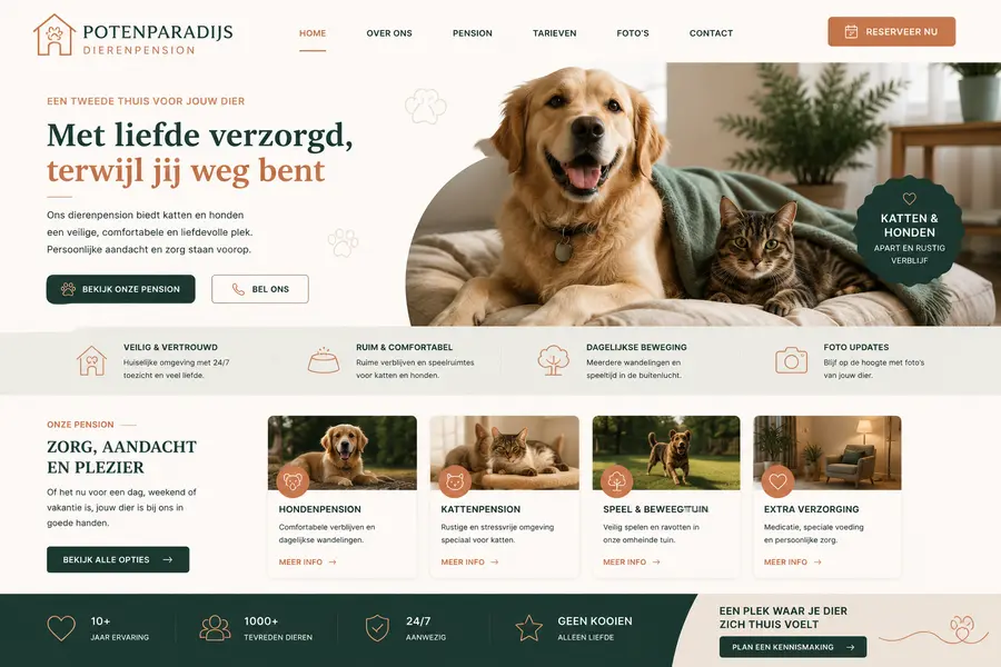 Website laten maken voor dierenpensions - voorbeeld door Websolv