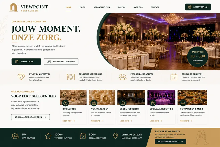 Website laten maken voor feestzalen - voorbeeld door Websolv