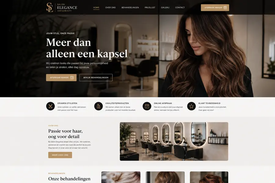Website laten maken voor kapsalons - voorbeeld door Websolv