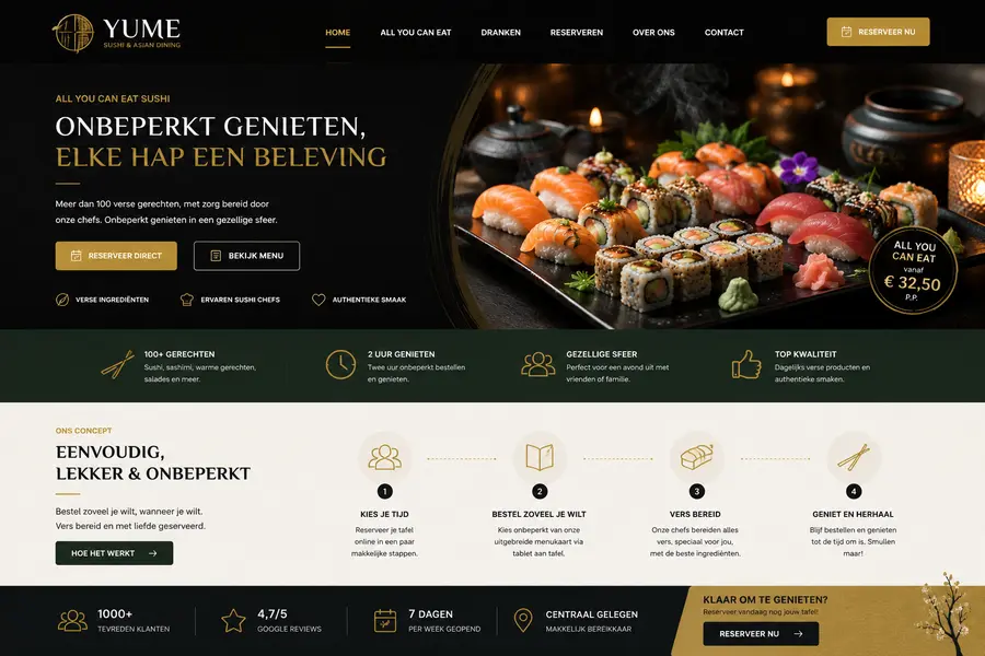 Website laten maken voor restaurants - voorbeeld door Websolv