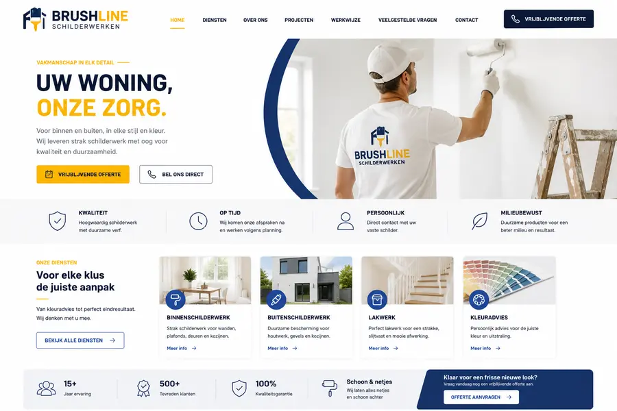 Website laten maken voor schilders - voorbeeld door Websolv