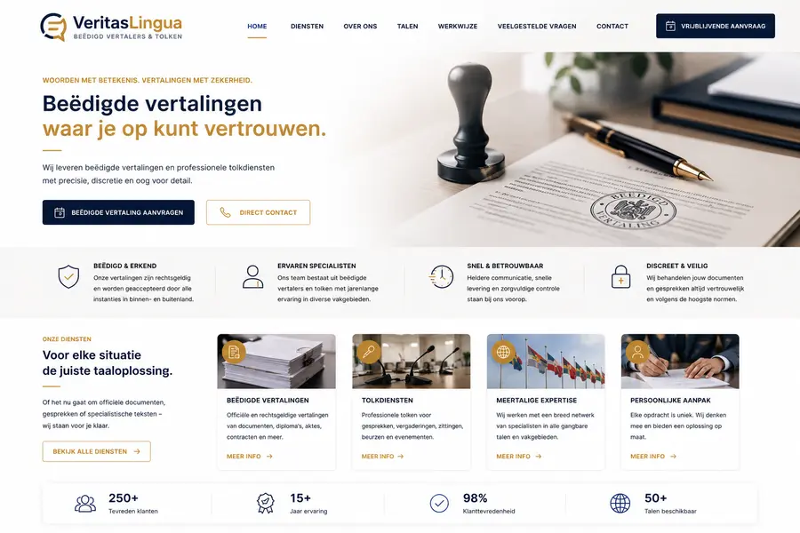 Website laten maken voor beedigd vertalers en tolken - voorbeeld door Websolv
