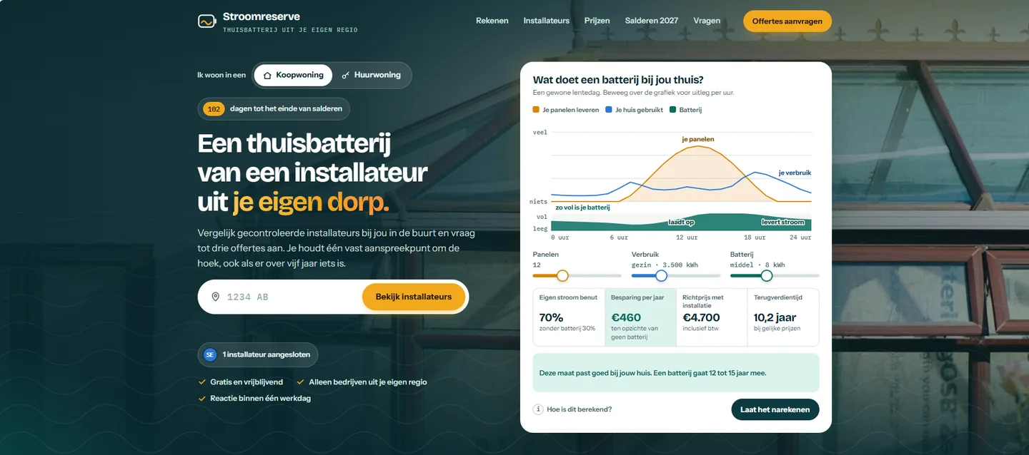 Voorbeeld van een website gebouwd door Websolv